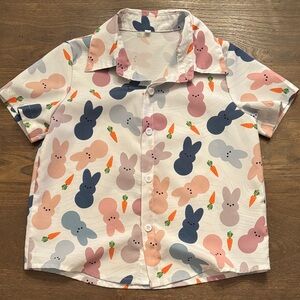 SHEIN Kids Bunny and Carrot Print Shirt - Multicolor